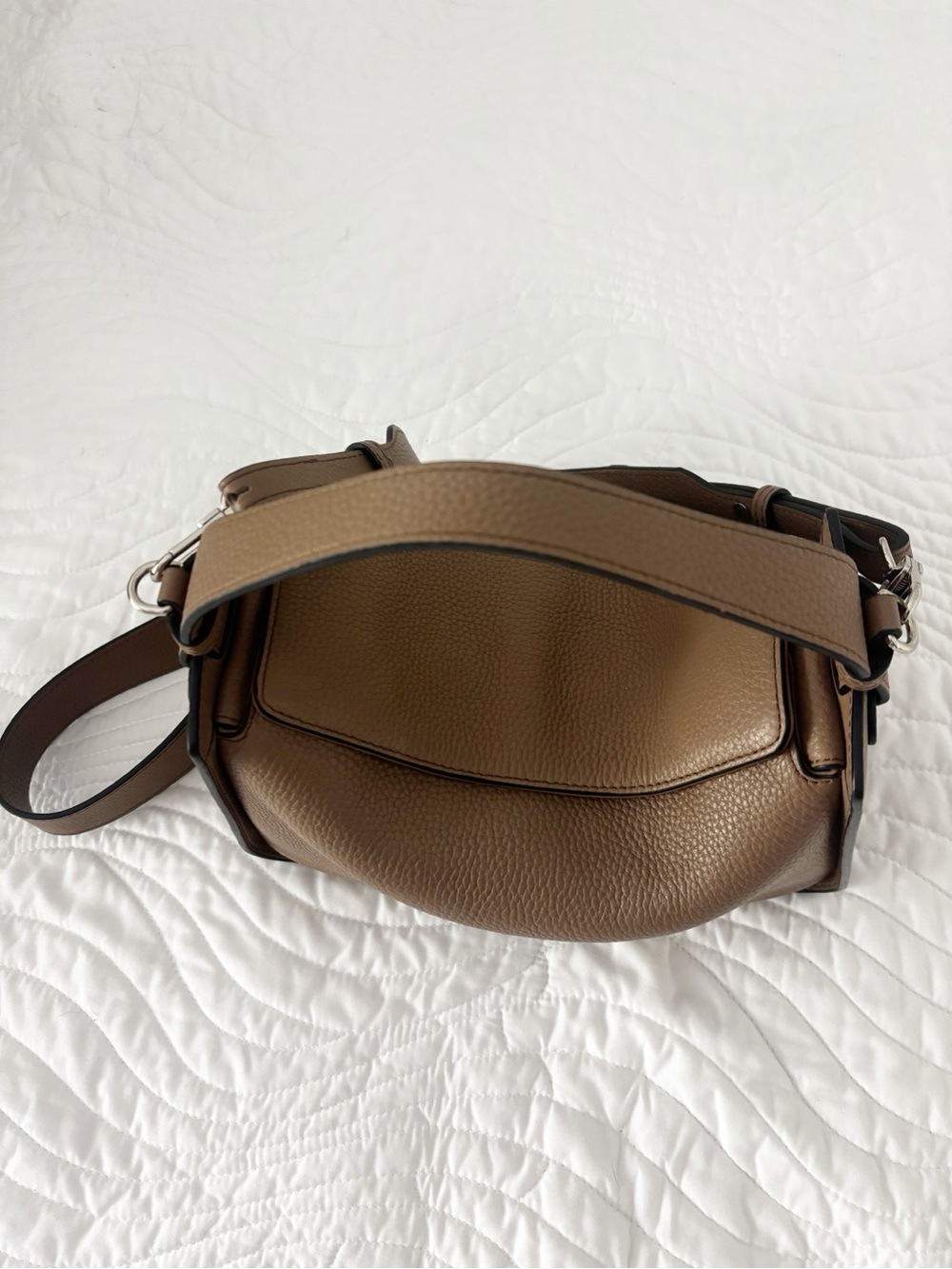 The Horse Clementine Taupe Pebbled Leather Shoulder Bag - Picture 6 of 12